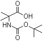 结构式 CAS# 30992-29-1, N-叔丁氧羰基-2-甲基丙氨酸; alpha-(叔丁氧羰基-氨基)异丁酸
