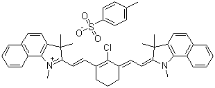 2-[(E)-2-[2-氯-3-[(E)-2-(1,3,3-三甲基-1,3-二氢-2H-苯并[g]吲哚-2-亚基)乙亚基]-1-环己烯-1-基]乙烯基]-1,3,3-三甲基-3H-苯并[g]吲哚鎓对甲苯磺酸盐分子结构 (CAS 309967-80-4)