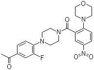 1-[4-[4-[2-(Morpholin-4-yl)-5-nitrobenzoyl]piperazin-1-yl]-3-fluorophenyl]ethanone molecular structure (CAS 310415-30-6)