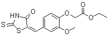 结构式 CAS# 310456-65-6, [2-甲氧基-4-[(4-氧代-2-硫代-5-噻唑烷亚基)甲基]苯氧基]乙酸乙酯