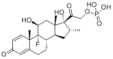 structure of CAS# 312-93-6, Dexamethasone phosphate;[2-[(8S,9R,10S,11S,13S,14S,16R,17R)-9-fluoro-11,17-dihydroxy-10,13,16-trimethyl-3-oxo-6,7,8,11,12,14,15,16-octahydrocyclopenta[a]phenanthren-17-yl]-2-oxoethyl] dihydrogen phosphate