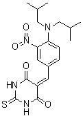 5-[[4-[Bis(2-methylpropyl)amino]-3-nitrophenyl]methylene]dihydro-2-thioxo-4,6(1H,5H)-pyrimidinedione molecular structure (CAS 312271-03-7)