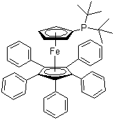 1,2,3,4,5-戊苯基-1'-(二叔丁基磷基)二茂铁分子结构 (CAS 312959-24-3)