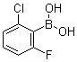 structure of CAS# 313545-32-3, 2-Chloro-6-fluorophenylboronic acid