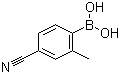 2-甲基-4-氰基苯硼酸分子结构 (CAS 313546-18-8)