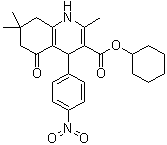 1,4,5,6,7,8-Hexahydro-2,7,7-trimethyl-4-(4-nitrophenyl)-5-oxo-3-quinolinecarboxylic acid cyclohexyl ester molecular structure (CAS 313967-18-9)
