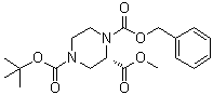 (2S)-1,2,4-哌嗪三羧酸 4-叔丁基 2-甲基 1-苄基酯分子结构 (CAS 314741-38-3)