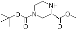 (S)-1-N-叔丁氧羰基哌嗪-3-甲酸甲酯分子结构 (CAS 314741-39-4)
