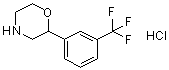 structure of CAS# 31599-68-5, 2-[3-(Trifluoromethyl)phenyl]tetrahydro-1,4-oxazine hydrochloride;NSC 315283