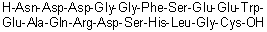 L-Asparaginyl-L-alpha-aspartyl-L-alpha-aspartylglycylglycyl-L-phenylalanyl-L-seryl-L-alpha-glutamyl-L-alpha-glutamyl-L-tryptophyl-L-alpha-glutamyl-L-alanyl-L-glutaminyl-L-arginyl-L-alpha-aspartyl-L-seryl-L-histidyl-L-leucylglycyl-L-cysteine molecular structure (CAS 317335-35-6)