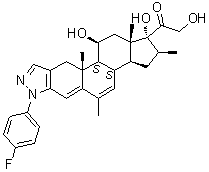 (11beta,16beta)-2'-(4-Fluorophenyl)-11,17,21-trihydroxy-6,16-dimethyl-2'H-pregna-2,4,6-trieno[3,2-c]pyrazol-20-one molecular structure (CAS 31738-10-0)
