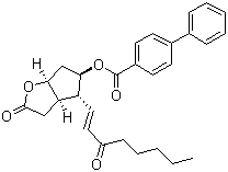 [1,1'-Biphenyl]-4-carboxylic acid (3aR,4R,5R,6aS)-hexahydro-2-oxo-4-[(1E)-3-oxo-1-octenyl]-2H-cyclopenta[b]furan-5-yl ester molecular structure (CAS 31753-00-1)