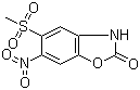 5-甲砜基-6-硝基-2(3H)-苯并恶唑酮分子结构 (CAS 31770-95-3)