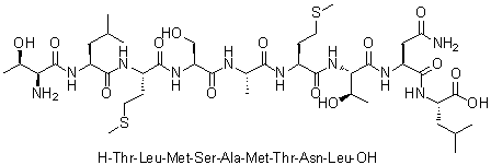 L-Threonyl-L-leucyl-L-methionyl-L-seryl-L-alanyl-L-methionyl-L-threonyl-L-asparaginyl-L-leucine molecular structure (CAS 318274-76-9)