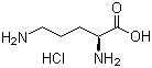 structure of CAS# 3184-13-2, L(+)-Ornithine hydrochloride;L(+)-2,5-Diaminopentanoic acid hydrochloride; L-Ornithine monohydrochloride