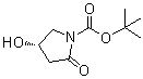 structure of CAS# 320343-58-6, (4S)-4-Hydroxy-2-oxo-1-pyrrolidinecarboxylic acid 1,1-dimethylethyl ester