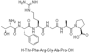 L-苏氨酰-L-苯丙氨酰-L-精氨酰甘氨酰-L-丙氨酰-L-脯氨酸分子结构 (CAS 320347-28-2)