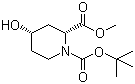 structure of CAS# 321744-26-7, 1-(tert-Butyl) 2-methyl (2R,4S)-4-hydroxypiperidine-1,2-dicarboxylate;(2R,4S)-N-Boc-4-Hydroxypiperidine-2-carboxylic acid methyl ester