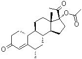 (6alpha)-17-(乙酰氧基)-6-甲基-19-去甲孕甾-4-烯-3,20-二酮分子结构 (CAS 32420-14-7)