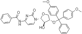 N-[1-[(2R,3R,4S)-4-[Bis(4-methoxyphenyl)phenylmethoxy]tetrahydro-3-hydroxy-2-furanyl]-1,2-dihydro-2-oxo-4-pyrimidinyl]-benzamide molecular structure (CAS 325683-91-8)