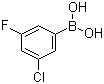 结构式 CAS# 328956-61-2, 3-氯-5-氟苯硼酸