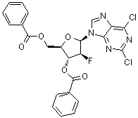 2,6-Dichloro-9-(3,5-di-O-benzoyl-2-deoxy-2-fluoro-D-arabinofuranosyl)-9H-purine molecular structure (CAS 329187-80-6)