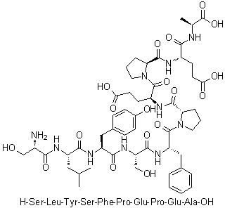 L-丝氨酰-L-亮氨酰-L-酪氨酰-L-丝氨酰-L-苯丙氨酰-L-脯氨酰-L-alpha-谷氨酰-L-脯氨酰-L-alpha-谷氨酰-L-丙氨酸分子结构 (CAS 329314-97-8)