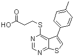 3-[[5-(4-Methylphenyl)thieno[2,3-d]pyrimidin-4-yl]thio]propanoic acid molecular structure (CAS 329907-28-0)