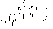 4-[[(3-Chloro-4-methoxyphenyl)methyl]amino]-2-[(2S)-2-(hydroxymethyl)-1-pyrrolidinyl]-5-pyrimidinecarboxylic acid molecular structure (CAS 330785-84-7)