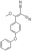 structure of CAS# 330792-69-3, 2-[(Methoxy)(4-phenoxyphenyl)methylene]malononitrile;2-[Methoxy(4-phenoxyphenyl)methylene]propanedinitrile; 1,1-Dicyano-2-methoxy-2-(4-phenoxyphenyl)ethene