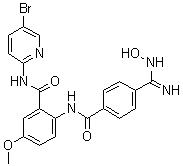 N-(5-Bromo-2-pyridinyl)-2-[[4-[(hydroxyamino)iminomethyl]benzoyl]amino]-5-methoxybenzamide molecular structure (CAS 330942-20-6)