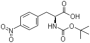 结构式 CAS# 33305-77-0, Boc-L-4-硝基苯丙氨酸; N-叔丁氧羰基-L-4-硝基苯丙氨酸