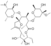 structure of CAS# 33396-29-1, Erythromycin EP Impurity E;Erythromycin A enol ether;(2R,3R,4S,5R,8R,9S,10S,11R,12R)-11-[(2S,3R,4S,6R)-4-(dimethylamino)-3-hydroxy-6-methyloxan-2-yl]oxy-5-ethyl-3,4-dihydroxy-9-[(2R,4R,5S,6S)-5-hydroxy-4-methoxy-4,6-dimethyloxan-2-yl]oxy-2,4,8,10,12,14-hexamethyl-6,15-dioxabicyclo[10.2.1]pentadec-1(14)-en-7-one