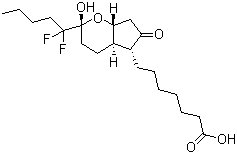 structure of CAS# 333963-40-9, Lubiprostone;(2R,4aR,5R,7aR)-2-(1,1-Difluoropentyl)-2-hydroxy-6-oxo-3,4,4a,5,7,7a-hexahydrocyclopenta[b]pyran-5-heptanoic acid