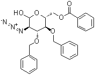 2-叠氮基-2-脱氧-3,4-二-O-苄基-D-葡萄糖 6-苯甲酸酯分子结构 (CAS 334834-33-2)