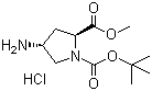 structure of CAS# 334999-32-5, N-Boc-trans-4-amino-L-proline methyl ester hydrochloride;1-tert-Butyl 2-methyl (2S,4R)-4-aminopyrrolidine-1,2-dicarboxylate hydrochloride
