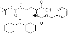 N-苄氧羰基-N'-叔丁氧羰基-L-2,4-二氨基丁酸二环己胺盐分子结构 (CAS 3350-13-8)