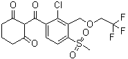 structure of CAS# 335104-84-2, Tembotrione;2-[2-Chloro-4-(methylsulfonyl)-3-[(2,2,2-trifluoroethoxy)methyl]benzoyl]-1,3-cyclohexanedione; BAY 747