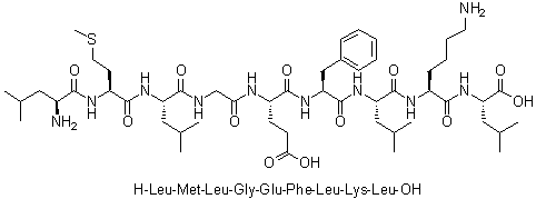 L-Leucyl-L-methionyl-L-leucylglycyl-L-alpha-glutamyl-L-phenylalanyl-L-leucyl-L-lysyl-L-leucine molecular structure (CAS 335242-17-6)