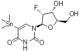 2'-Deoxy-2'-fluoro-5-(trimethylstannyl)uridine molecular structure (CAS 336881-26-6)