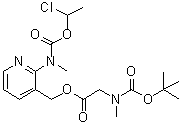 结构式 CAS# 338990-31-1, N-甲基-N-(3-[((N-叔丁氧羰基-N-甲基氨基)乙酰氧基)甲基]吡啶-2-基)氨基甲酸(1-氯乙基)酯