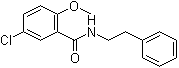 structure of CAS# 33924-49-1, N-Phenethyl-5-chloro-2-methoxybenzamide