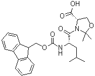 (4S)-3-[(2S)-2-[[(9H-Fluoren-9-ylmethoxy)carbonyl]amino]-4-methyl-1-oxopentyl]-2,2-dimethyl-4-oxazolidinecarboxylic acid molecular structure (CAS 339531-50-9)