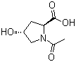 结构式 CAS# 33996-33-7, N-乙酰-L-羟基脯氨酸; N-乙酰-L-4-羟基脯氨酸