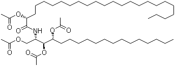 (2R)-2-(乙酰氧基)-N-[(1S,2S,3R)-2,3-双(乙酰氧基)-1-[(乙酰氧基)甲基]十七烷基]二十四碳酰胺分子结构 (CAS 340702-68-3)