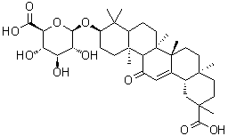 甘草次酸 3-O-单-beta-D-葡糖苷酸分子结构 (CAS 34096-83-8)