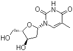 2-脱氧-L-胸苷分子结构 (CAS 3424-98-4)
