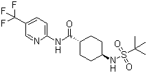 structure of CAS# 342577-38-2, Velneperit;N-[5-(Trifluoromethyl)-2-pyridinyl]-trans-4-[[(1,1-dimethylethyl)sulfonyl]amino]cyclohexane-1-carboxamide