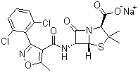 双氯西林钠分子结构 (CAS 343-55-5)