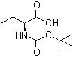 N-叔丁氧羰基-L-2-氨基丁酸分子结构 (CAS 34306-42-8)